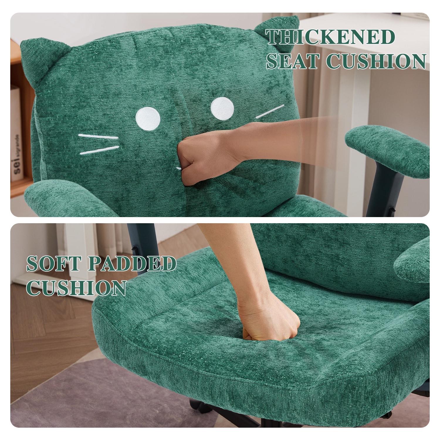 Cross-legged Office Chair With Wheels And Arms For Home Office_voghion.com